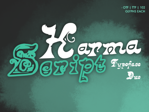 Karma Script Duo: A 1970s Retro Typeface for Modern Creatives