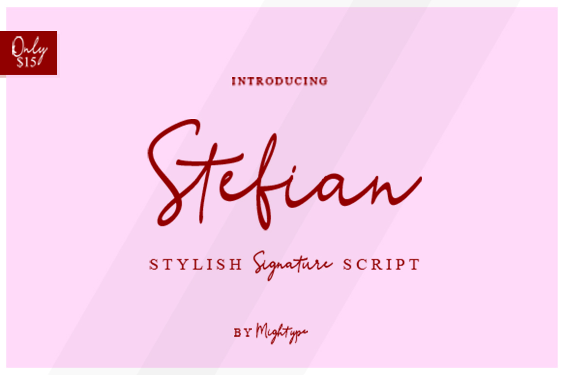 Stefian Script: The Slightly Bold Calligraphy Font for Modern Designers